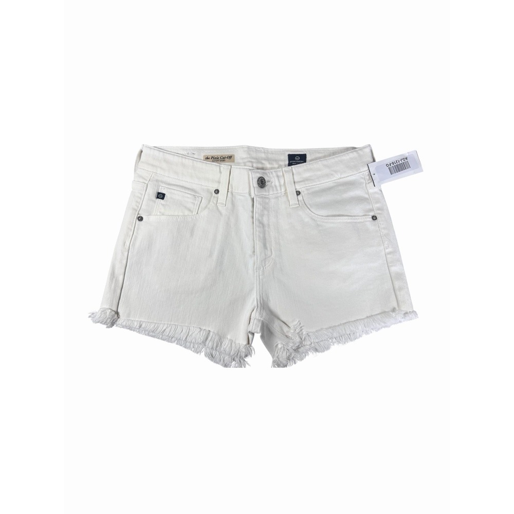 AG Adriano Goldschmid Women's White Denim Cut-off Shorts, Size Waist‎ 30 NWOT